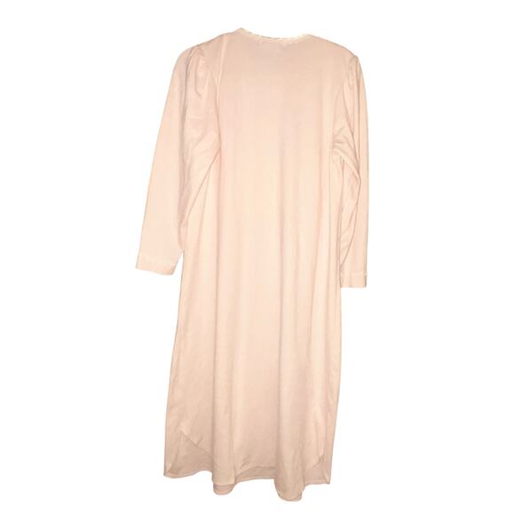 Miss Elaine Intimates Pink Nightgown M Cotton Blend Lace Embroidered Cottagecore - Picture 10 of 11